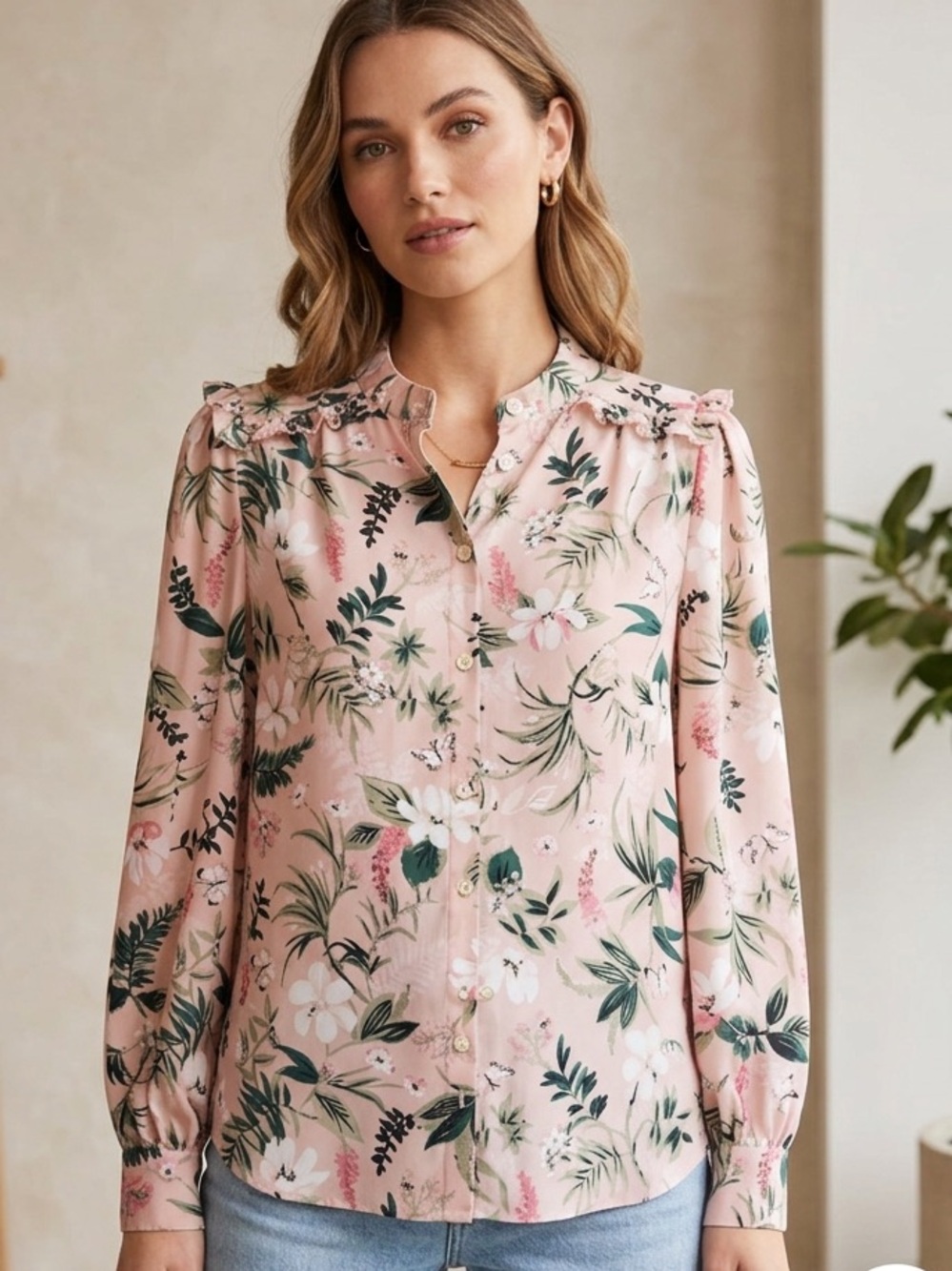 Kate Spade 4 Floral Blouse Ruffles Feminine Preppy Designer Flowy Silky Office